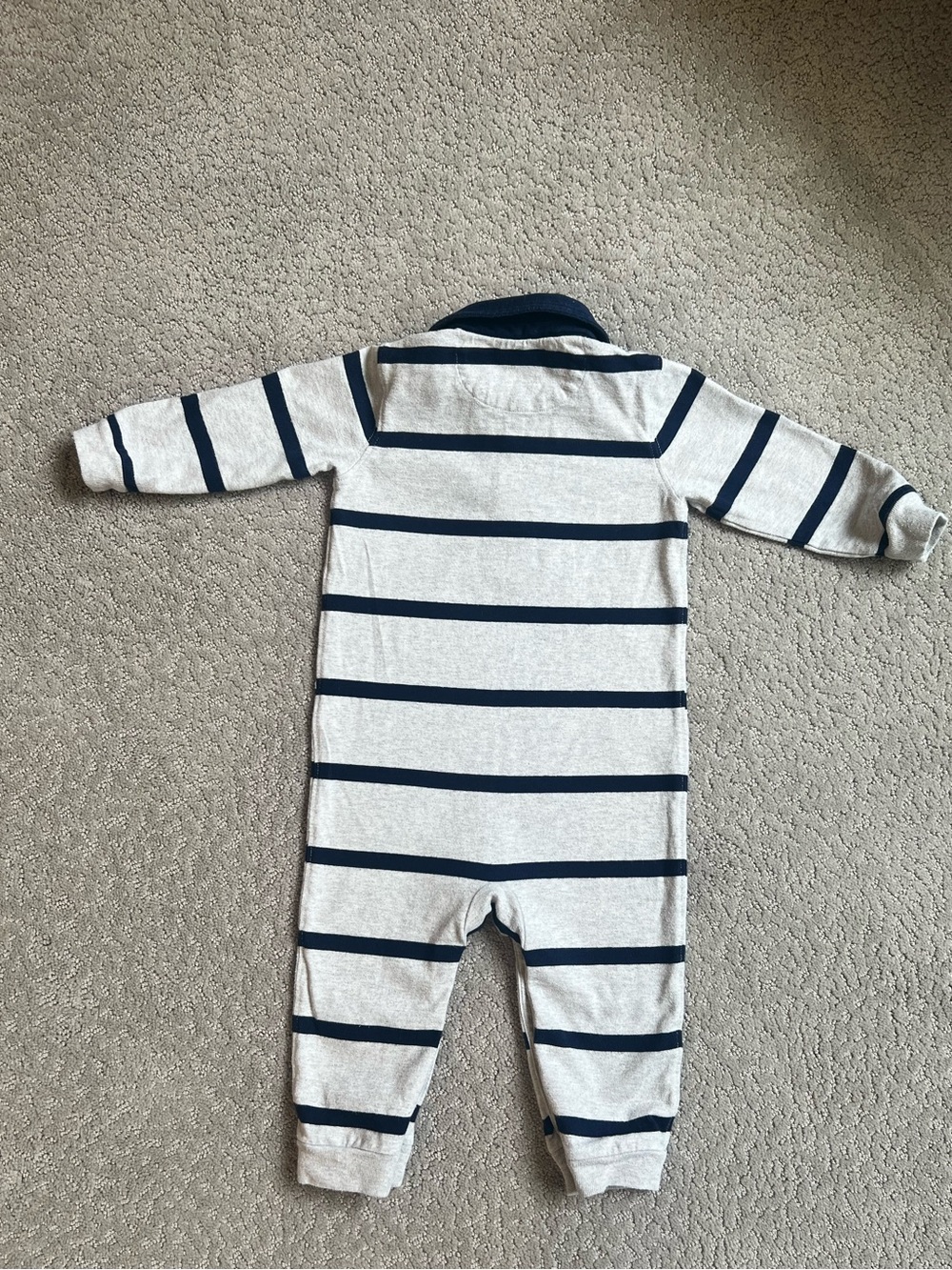 Polo Ralph Lauren Baby Boys Striped Cotton Jersey Rugby Coveralls Size 12 Months - Picture 5 of 5